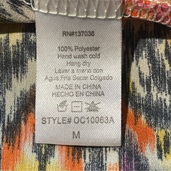 PAPER CRANE printed Double layer Strappy Cami top size medium boho orange pink - Picture 6 of 8